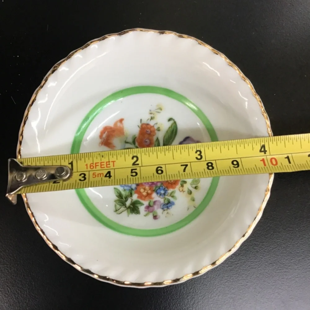 Vintage‎ Japanese Floral Saucer Dish Trinket Jewelry Dish